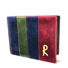AUTHENTIC ROBERTA DI CAMERINO Kisslock Short Bifold Wallet Red x Navy x Green