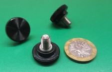 Plastic Black Stainless Thumb Screw 3/4" Head Dia. 1/4"-28 x 3/8" Length, 10 Pc