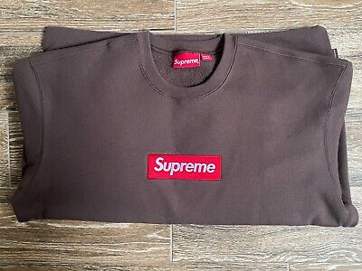 Supreme Box Logo Crewneck Sweatshirt Brown Large L NEW BOGO FW2022