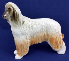 Lomonosov Russian Afghan Hound Dog Porcelain Figure Figurine Red Backstamp
