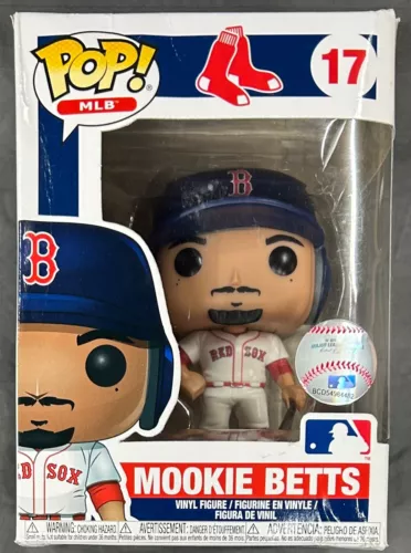 MLB Funko Pop Figure Mookie Betts #17 in White Red Sox Uniform! New, Damaged.