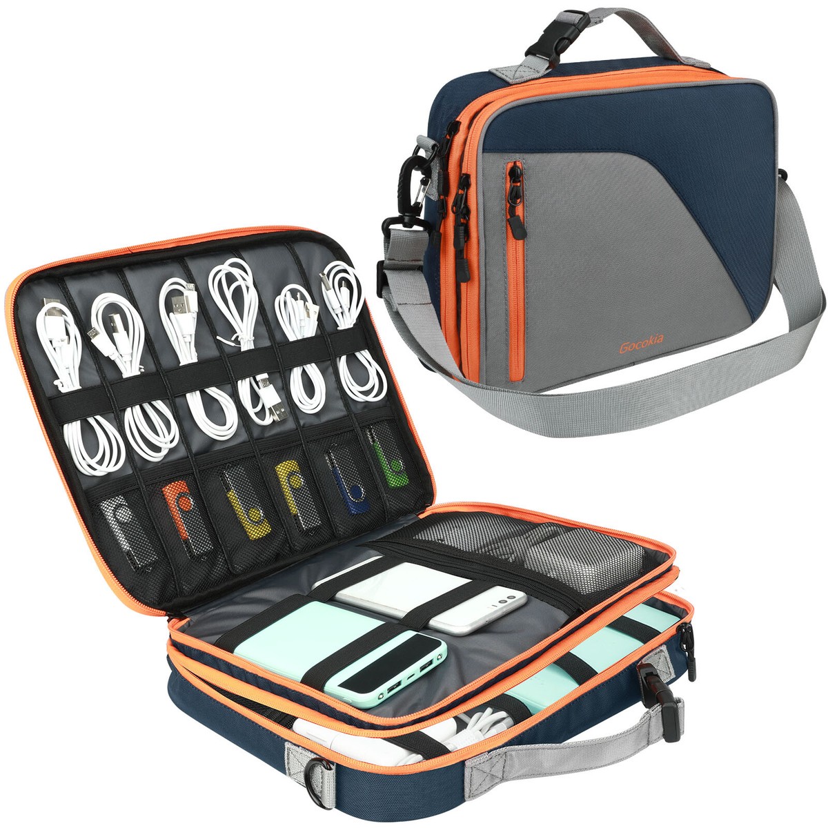 Travel Cable Organizer Bag with Strap,Storage for Switch Bag,for 