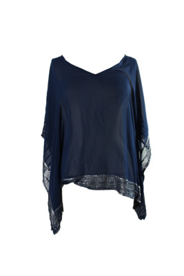 Slny Teal Embellished Sheer Chiffon Cape 8