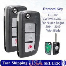 2 FOR 2014 2015 2016 2017 2018 2019 NISSAN ROGUE FLIP KEY REMOTE FOB CWTWB1G767