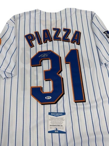 Mike Piazza METS 31 Hand Signed Jersey Autographed by BECKETT COA - Picture 4 of 8