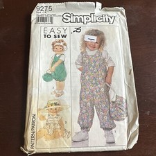 Simplicity Sewing Pattern Uncut 9275 Toddlers...