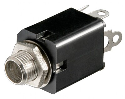 Klinkeneinbaubuchse mit Schaltkontakt-6,35 mm-mono-geschlossene Bauart (2-polig)