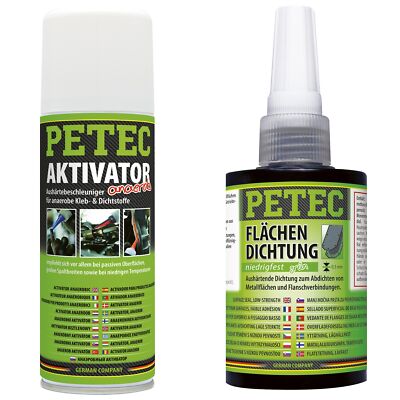 Petec Surface Sealant Low Strength Green 75ml + Activator 200ml