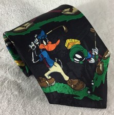 Vintage 1995 Looney Tunes Mania Various Character Men  s Golf Tie Size 55  x 4  