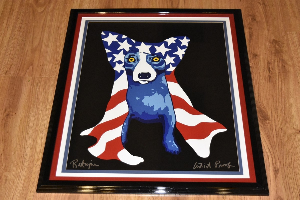 George Rodrigue Blue Dog My Security Blanket Silkscreen Print