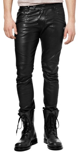 PANTALON HOMME NOIR en cuir véritable EUR 137,67 - FR