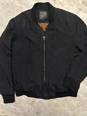 BLANK NYC Black Nylon Jacket Back zipper pocket  Men Size L