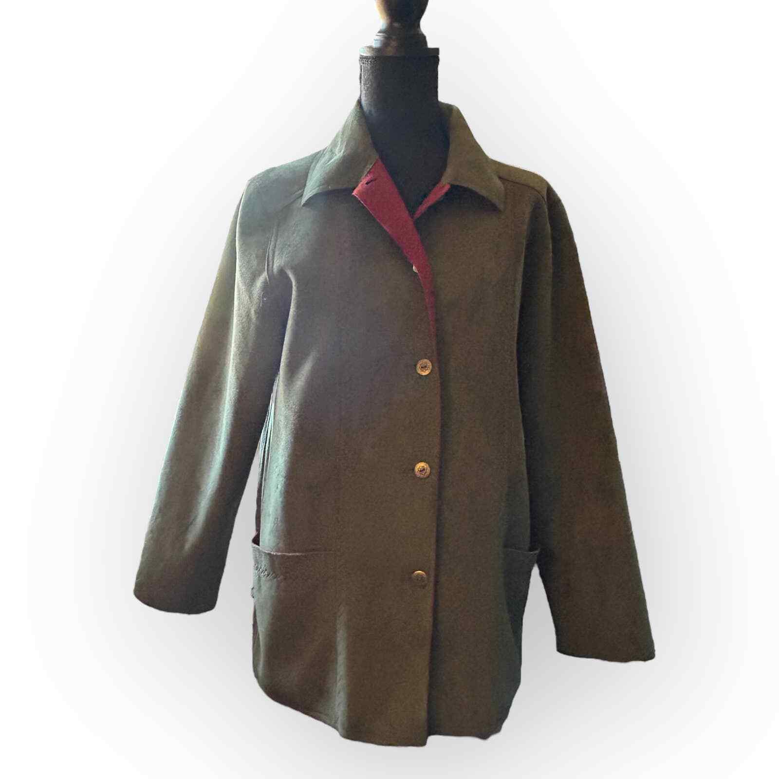Women’s Vintage Alfred Dunner 100percent Polyester Olive Green Jacket | Size 8