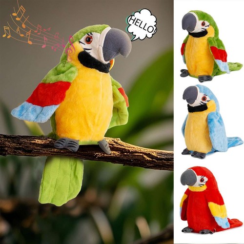 Talking Macaw Parrot Repeat What You Say Stuffed Animal Plush Toy Electronic Rec - Picture 3 of 17