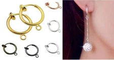 2/10 Pieces Clip On Earring Connectors, Hoop Earrings Jewelry Findings