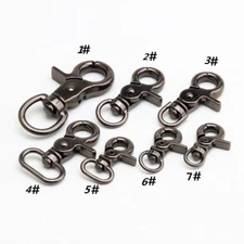 LOT Black  Key Ring Clip Swivel Lobster Swivel Clasps Clip Snap Handbag Findings
