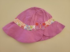 GYMBOREE girls purple butterfly flower sun bucket hat beach pool 12 24 M month