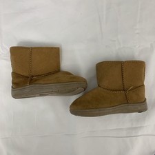 Wonder Nation Size 6c Toddler Brown Suede Fleece Boots Girls Boys GUC