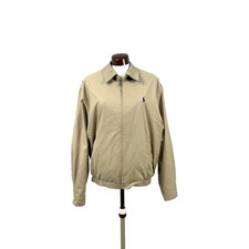 Polo Ralph Lauren Jacket Mens Small Beige Cotton Lined Harrington Full Zip