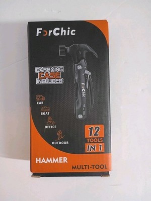 Brand New 12 In 1 Hammer Multi Tool With Carrying Case Pliers Knife Screwdriver+