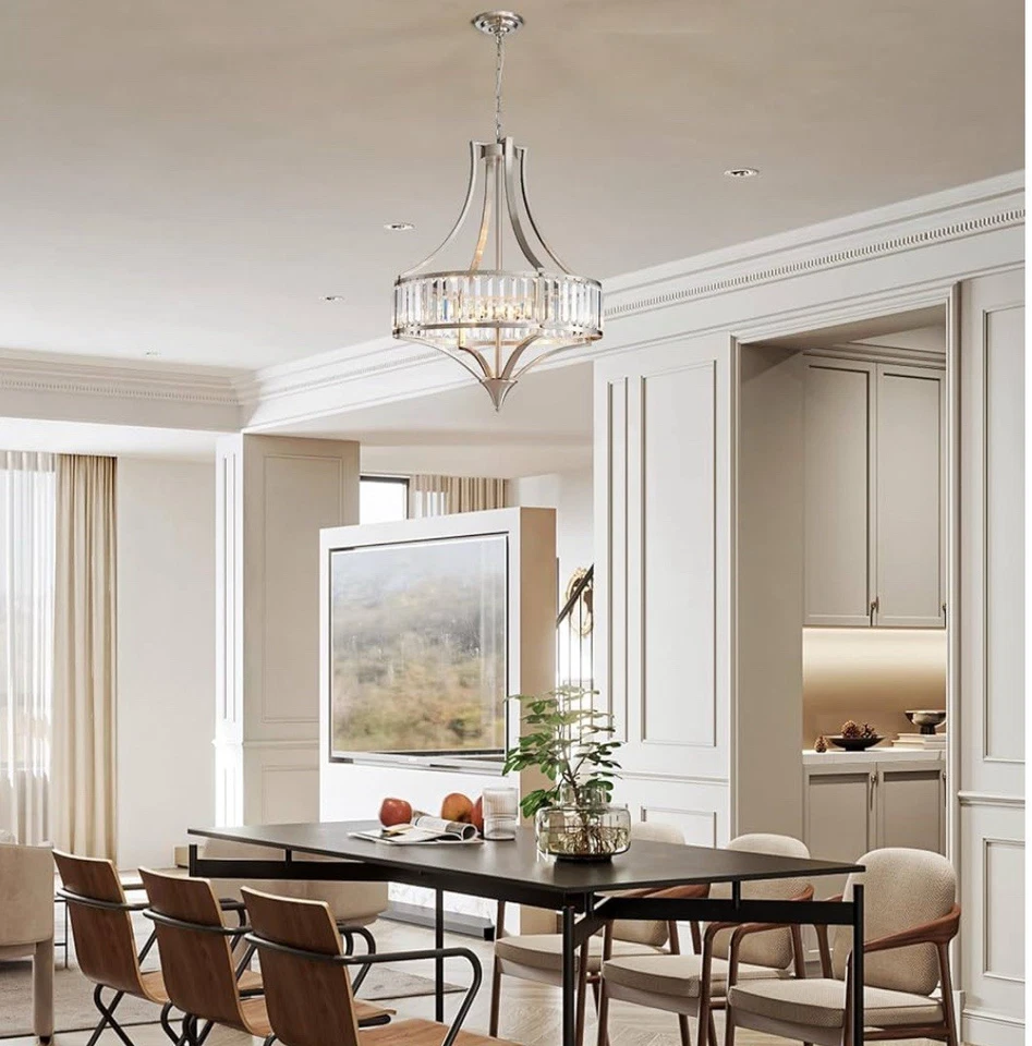 ✨BEAUTIFUL Crystal Chandelier Nickel 6-Light Lighting Fixture - Image 2 of 4