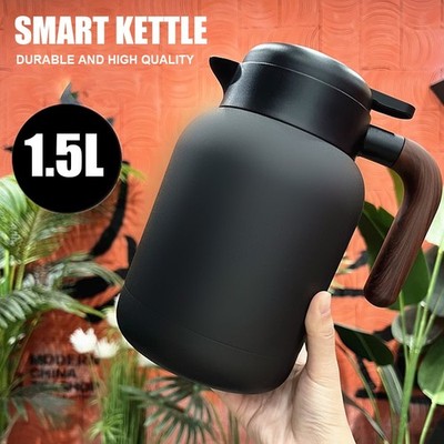 Thermoskanne 1.5 Liter Thermo Isolierkanne Kaffekanne Heiß, Kalt Edelstahl