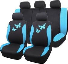 Butterfly car seat Covers Full Set Fashion Universal Lady Woman Female Rear Benc