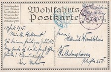 DR Karte blauer K1 Kais. dt. Marine-Schiffspost Nr.182 19.7.15 Wilhelmshaven