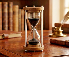 5 Minute Sand Timer Wooden Hourglass Glass Sand Clock Kitchen Desk Decor Timer