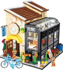 Cat Café Bookstore Modular Building Blocks Set | General Jim's Toys & Bricks |
