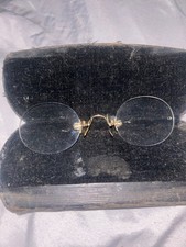 Vintage Pince-Nez Glasses Rimless Antique Eyewear Spectacles