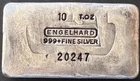 Engelhard 10 T.oz 5th Series Silver Bar Early 1970's s/n 20247 Great Character!