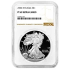 2004-W $1 1-oz Proof American Silver Eagle NGC PF69UC Brown Label