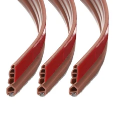 3pcs Door Draft Stopper, Self Adhesive Door Sweep for Bottom of Door (3Ft,Brown)