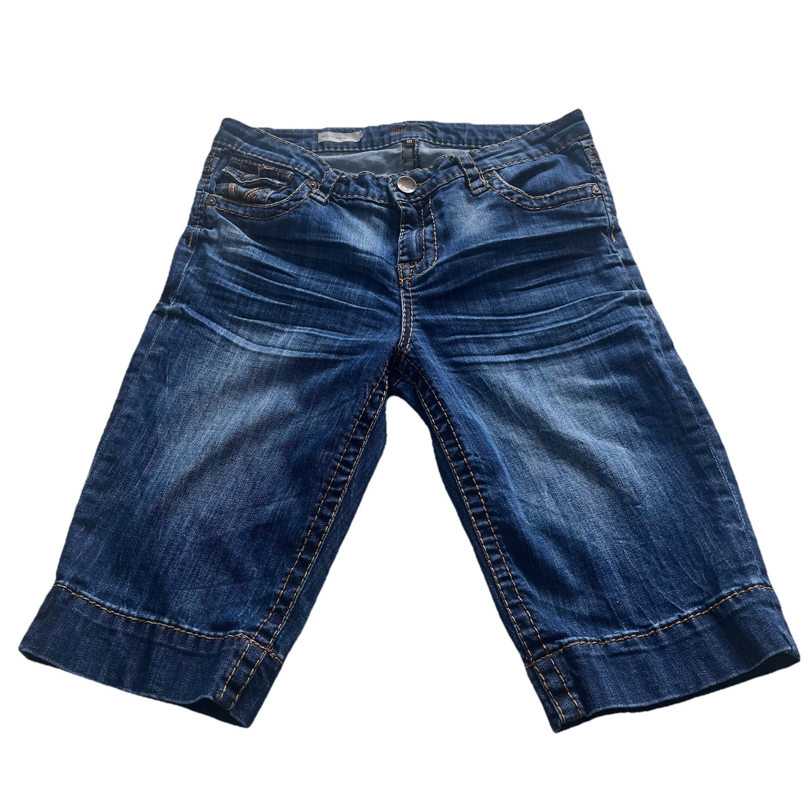 KUT From The Kloth Natalie Bermuda Denim Shorts Size 10 Jorts 12” Inseam