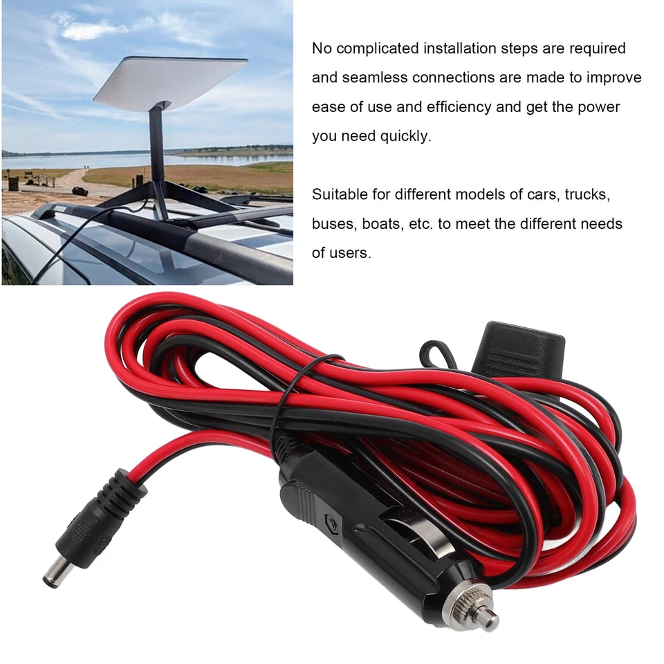 Satellite Power Cable 16.4ft Length 12V-24V Satellite Car Charger Tool - Image 2 of 4