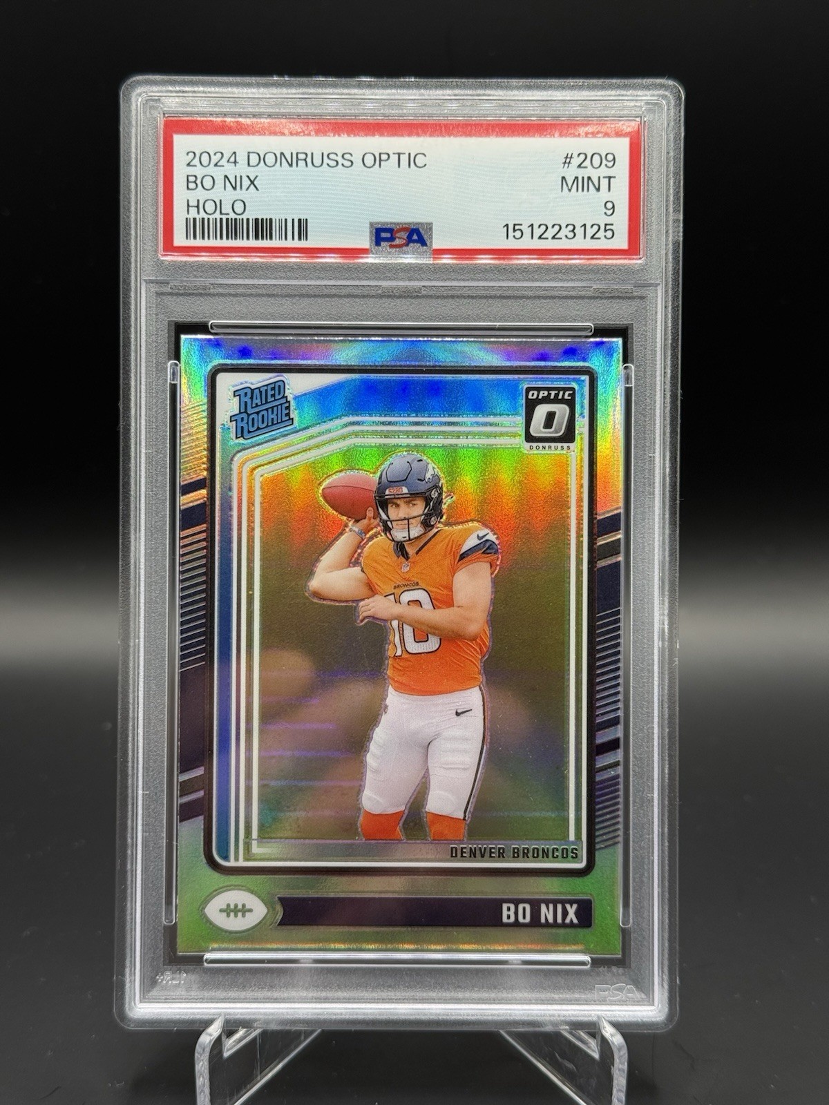 Panini Donruss Optic 2024 Rated Rookie Holo Prizm - Bo Nix #209 PSA 9 - Broncos