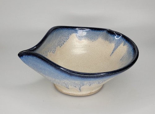 Doris Boling Pigeon Forge Pottery Bowl 2004 Jack-in-the-Pulpit Blue Leaf - Picture 7 of 9