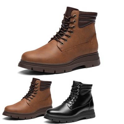 Men's Chukka Boots Casual Lace Up Ankle Booties Zip On & Go Soft Shoes