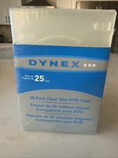 25 Dynex Slim Clear Jewel Cases CD / DVD, New, Factory Sealed