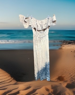 Young Fabulous & Broke Off Shoulder Tie-Dye Maxi Dress Size Medium Beachy Cute