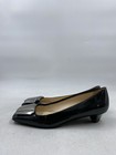 Prada Black Patent Leather Silver Buckle Heels W 6.5 — photo 1