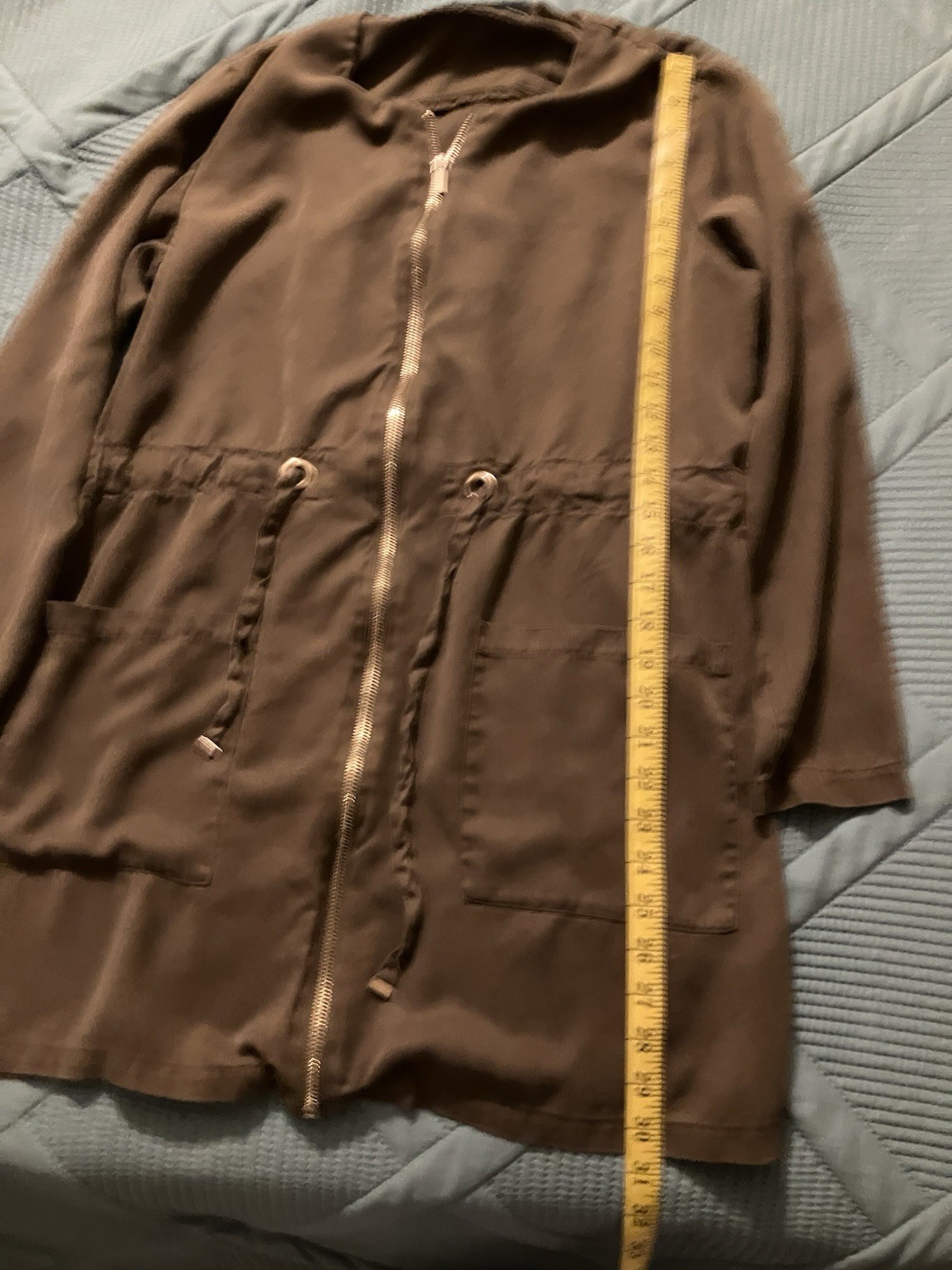 Zara Basic Brown Shirt Jacket Size Medium With Zi… - image 3