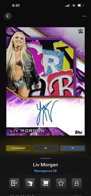 Liv Morgan Purple Surge Signature Relic Legendary - Topps Slam WWE Resurgence 26