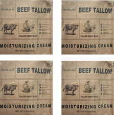 100 Grass-Fed Beef Tallow For Skin Whipped Tallow Honey Balm 4oz EACH 2PK 8/28