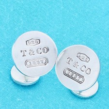 Gemelli rotondi Tiffany & Co. Tiffany 1837 in argento sterling 925