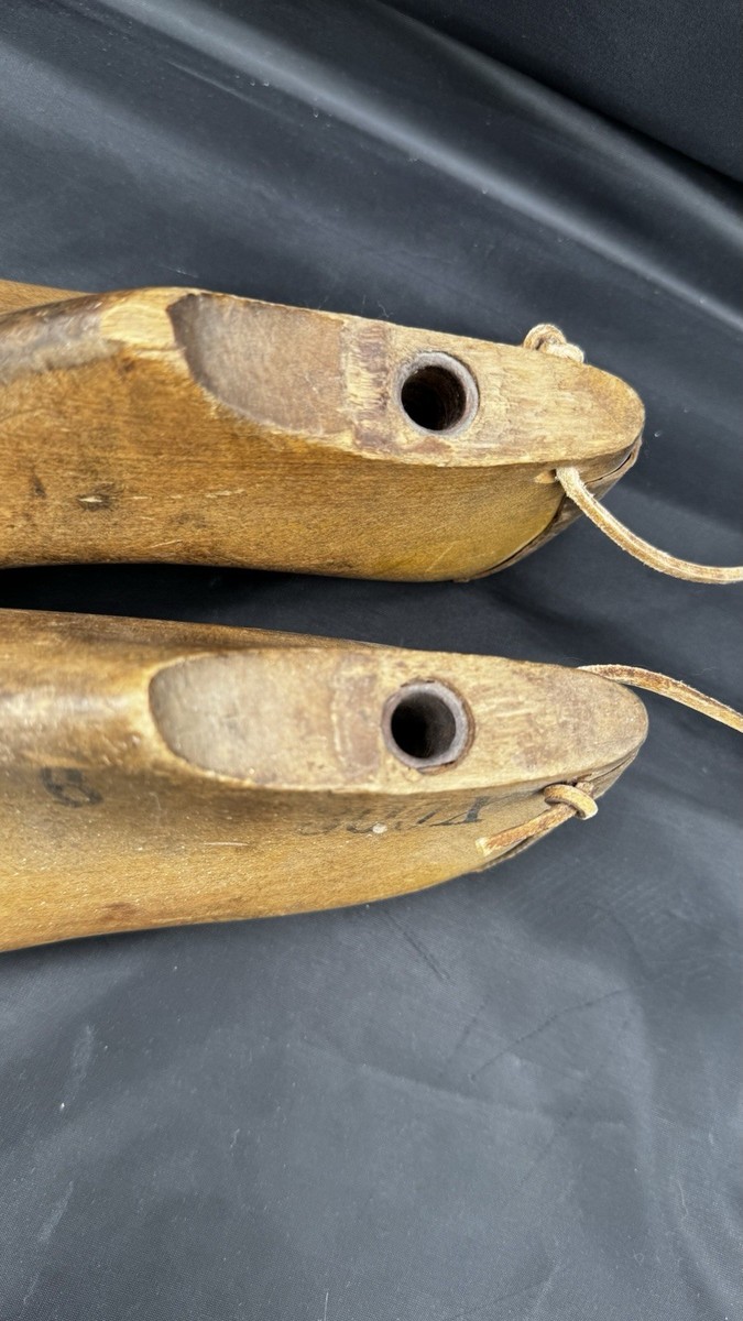 Antique Wooden Cobbler Shoe Forms Tools Set Of 2 Shoemaker View 3