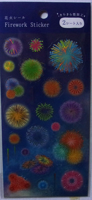 Summer Firework Polypropylene 2 Sticker Sheet Japan NIHON PARL KAKOH Fireworks