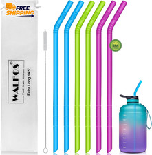 14.5 Inch Extra Long Reusable Silicone Straws Big Sizes Flexible Bendable Straws