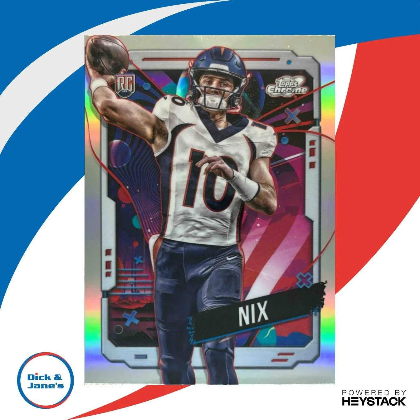 2024 Topps Cosmic Chrome Bo Nix Refractor #127 RC Denver Broncos
